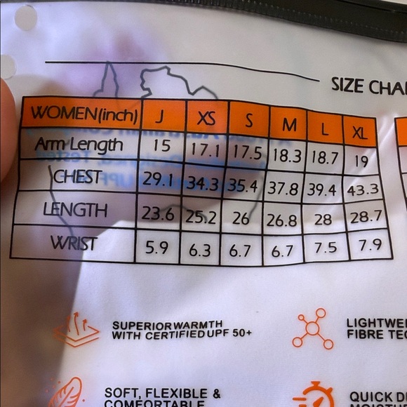 LPGA Sun Protection Body Warm Sleeve Size Large - Picture 3 of 12